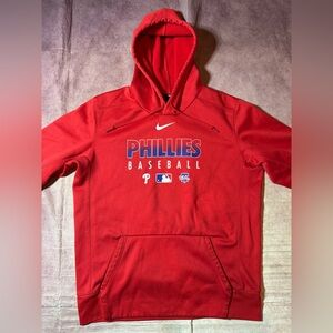 Nike Dri-Fit Philadelphia Phillies MLB Center Swoosh Pullover Hoodie Mens Large